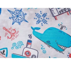 Motiv-Stoff Leinenoptik "Maritim"