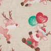 Motiv-Stoff Leinenoptik "Reindeer Rudolph"