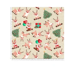 Motiv-Stoff Leinenoptik