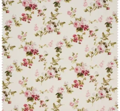 Motiv-Stoff Leinenoptik "Rosen"