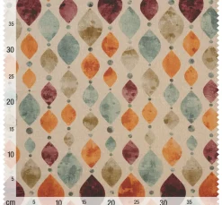 Motiv-Stoff Leinenoptik