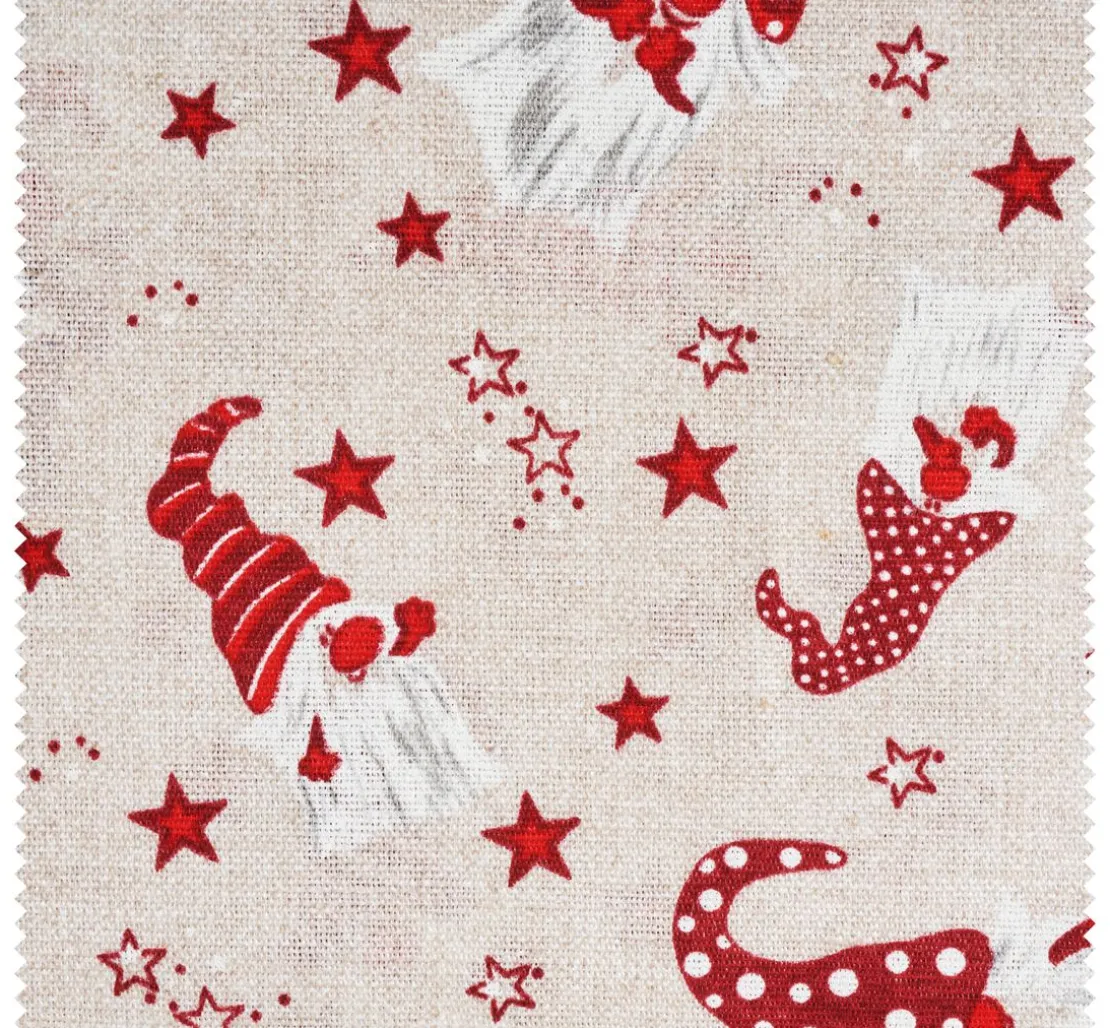 Motiv-Stoff Leinenoptik "Wichtel und Sterne"