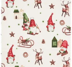 Motiv-Stoff Leinenoptik "Wichtelwelt"