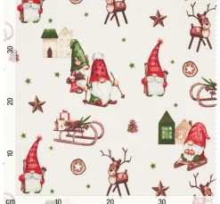 Motiv-Stoff Leinenoptik