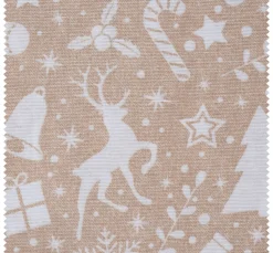 Motiv-Stoff Leinenoptik "Xmas all over"