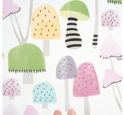 Motiv-Stoff Satinoptik "Bunte Pilze"