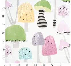 Motiv-Stoff Satinoptik "Bunte Pilze"