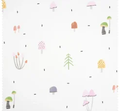Motiv-Stoff Satinoptik "Kleine Pilze Kunterbunt"