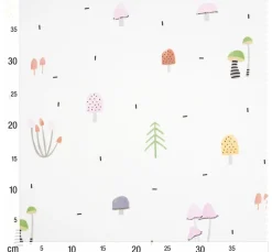 Motiv-Stoff Satinoptik "Kleine Pilze Kunterbunt"