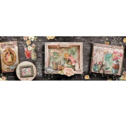 Motiv-Strohseide "Album of Roses"