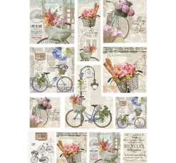 Motiv-Strohseide "Bicycle"