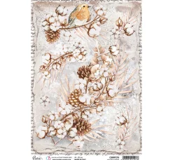 Motiv-Strohseide "Blüten im Winter"