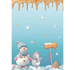Motiv-Strohseide "Candy Christmas - Snowman"