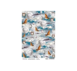 Motiv-Strohseide Moon & Me "In den Wolken"