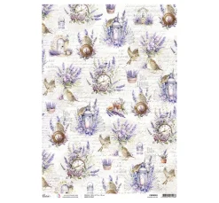 Motiv-Strohseide "Morning in Provence - Bezaubernde Landschaft",