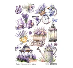 Motiv-Strohseide "Morning Provence - Provence"