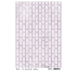 Motiv-Strohseide "Morning Provence - Lavendel Streifen"