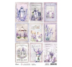 Motiv-Strohseide "Morning Provence - Lavender Cards"