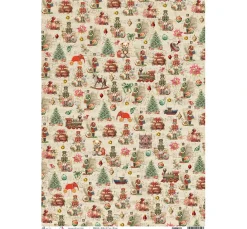 Motiv-Strohseide "Nutcracker - Vintage Toy"