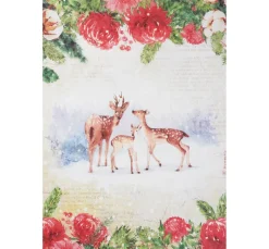 Motiv-Strohseide "Rehe am Waldesrand"