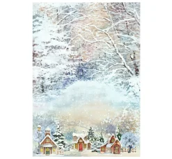 Motiv-Strohseide "Snowtime"