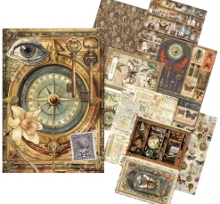 Motiv-Strohseiden Sortiment "Cabinet of Curiosities", 8er-Set