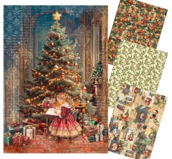 Motiv-Strohseiden Sortiment "Toy Shop", 4er-Set