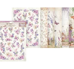 Motiv-Strohseiden Sortiment "Lavender"