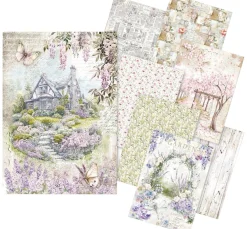 Motiv-Strohseiden Sortiment "Secret Garden", 8er-Set