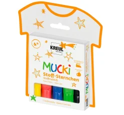 Mucki Stoff-Sternchen Stoffmalstift, 5er-Set