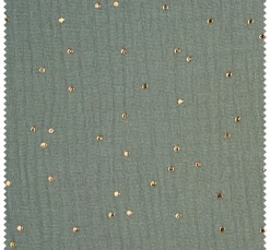 Musselin Baumwoll-Stoff "Goldene Punkte"