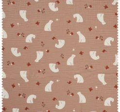 Musselin-Baumwollstoff "Eisbär"