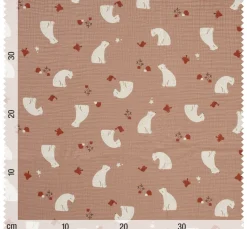 Musselin-Baumwollstoff "Eisbär"