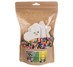 Nabbi Bio Bügelperlen "Beutel", 5.000 Stück + 3 Legeplatten