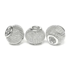 Netzperle, Großlochperle, ca. 14 x 11 mm