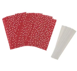 Papiertüten Sterne-Set, klein, Punkte Rot