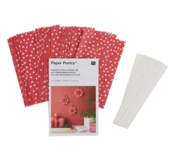 Papiertüten Sterne-Set, klein, Punkte Rot