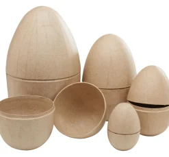 Pappmaché-Eier, teilbar, 5-er Set