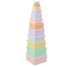 Pappschachteln "Quadrat", Pastellfarben, 12er-Set