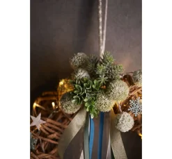 Pompon-Zweig, beschneit