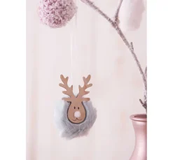 Pompon-Zweig, beschneit