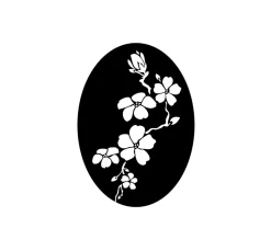 Reliefeinlage "Kirschblüte", oval