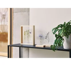 Rico Design Holzaufsteller mit doppelter Acrylscheibe, 10 x 15 cm