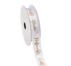 Satinband "Glaube Hoffnung Liebe"