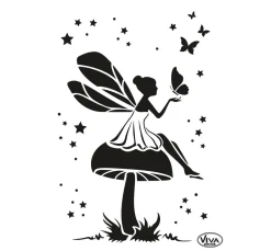 Schablone "Elfe und Schmetterling"