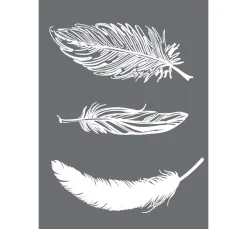 Schablone "Feder Trio" mit Rakel