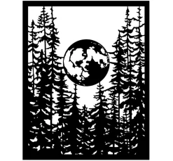 Schablone "Herbarium Silvae - Moon In The Forest"