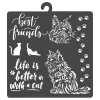 Schablone "Orchids and Cats - Best Friends"