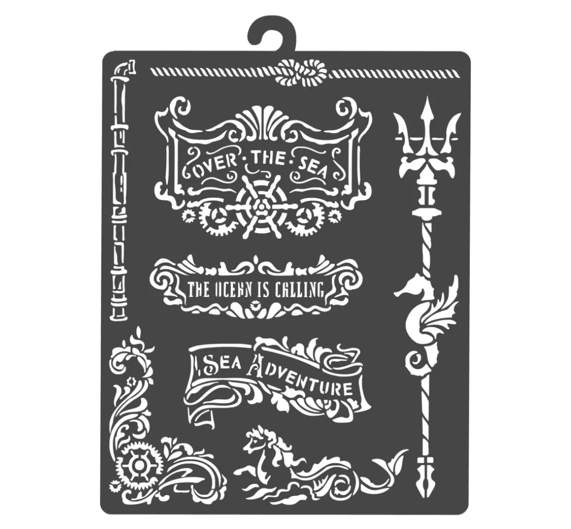 Schablone "Songs of the Sea - Plates and trident"