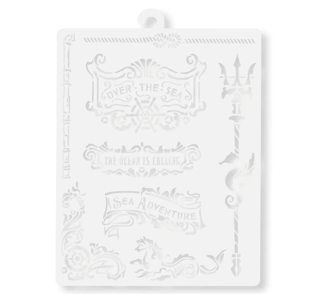 Schablone "Songs of the Sea - Plates and trident"